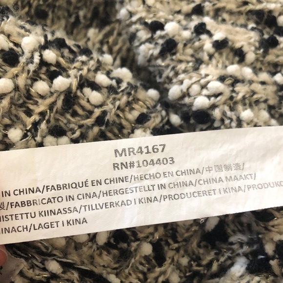 Moon River black tan white Metallic turtleneck Sweater size small - Picture 7 of 9